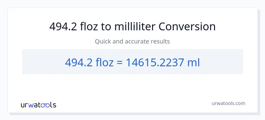 494.2 fluid ounces to milliliters conversion