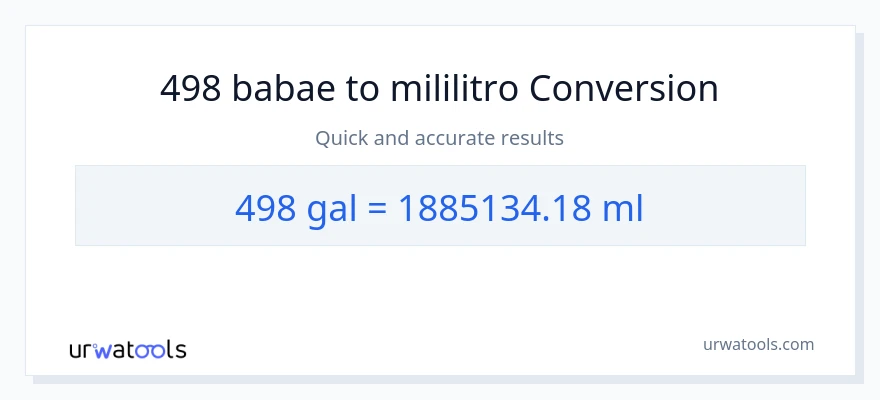 498 Mga galon patungong mga mililitro na conversion