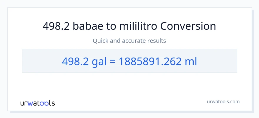 498.2 Mga galon patungong mga mililitro na conversion