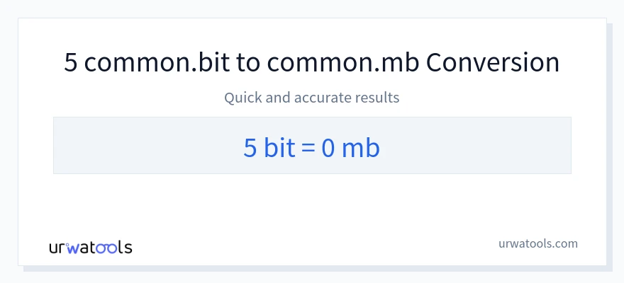5 Bits 到 Megabytes 轉換