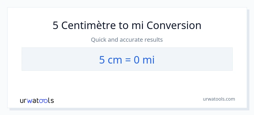 Conversion 5 Centimètres vers kilomètres