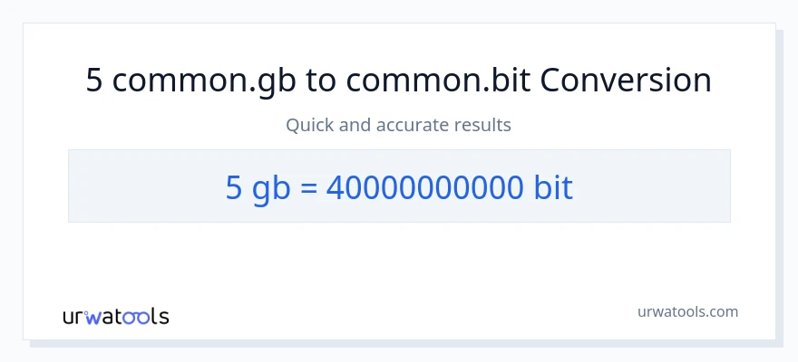 5 Gigabytes இலிருந்து Bits வரை மாற்றம்