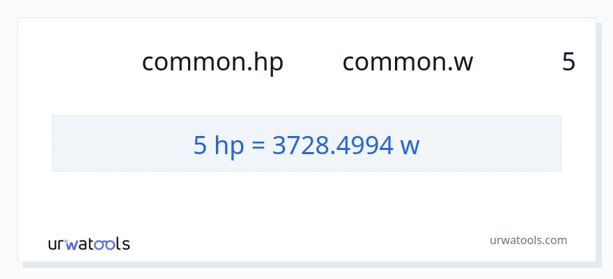 การแปลง 5 แรงม้า เป็น วัตต์