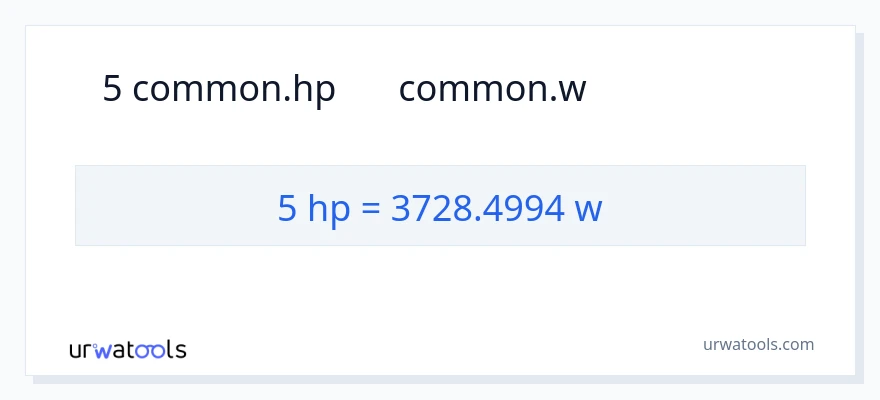 5 ہارس پاور سے واٹ کی تبدیلی