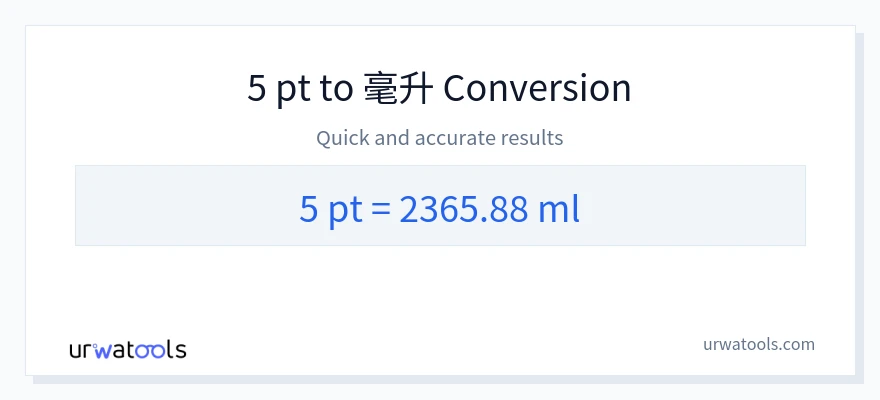5 Pints 到 毫升 轉換