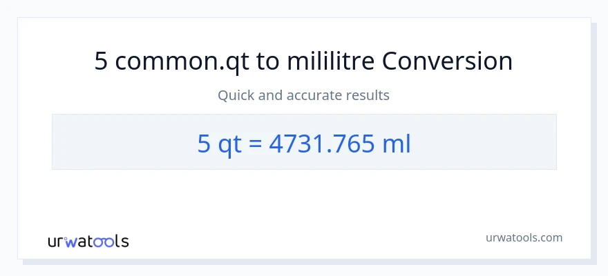 5 Quarts'den mililitre'e dönüşüm