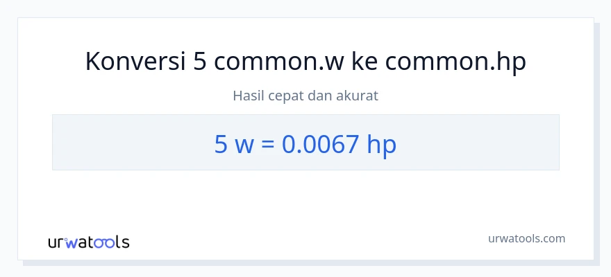 Konversi 5 watt ke daya kuda