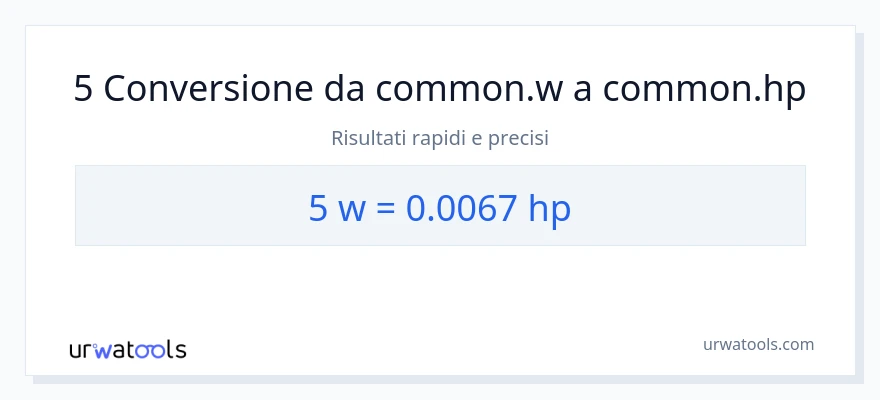Conversione da 5 watt a potenza