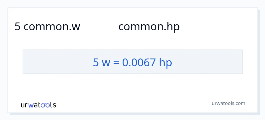 5 వాట్స్ నుండి అశ్వశక్తి కు మార్పిడి