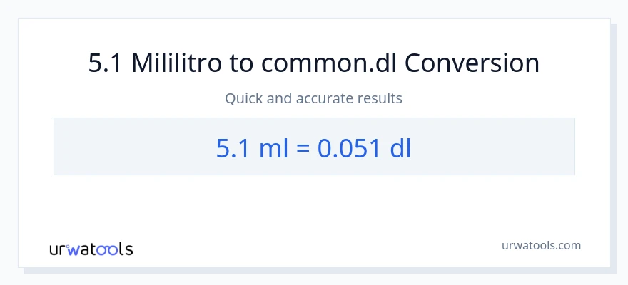 5.1 mga mililitro patungong Dls na conversion