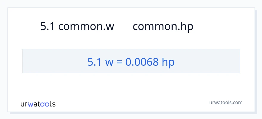 5.1 ワット から 馬力 への変換