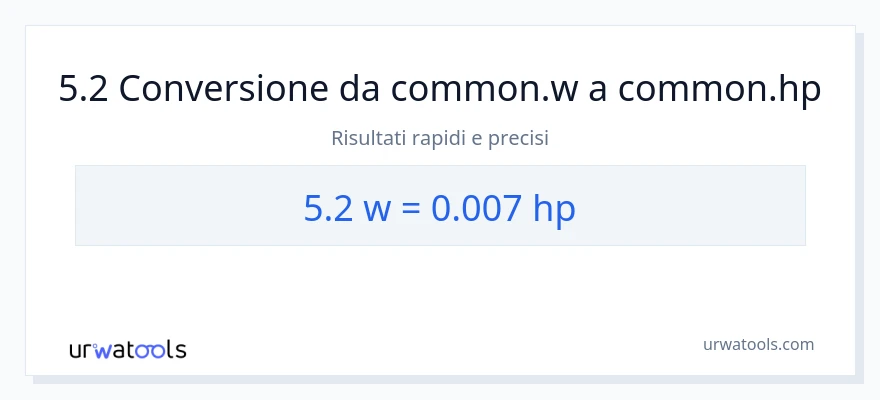 Conversione da 5.2 watt a potenza