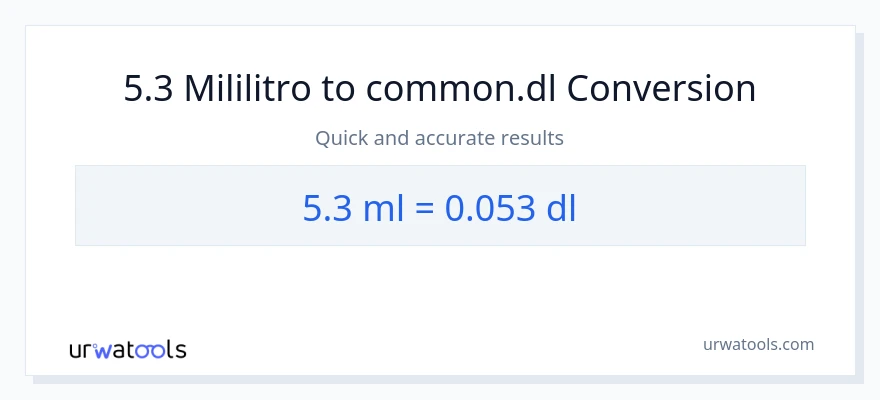 5.3 mga mililitro patungong Dls na conversion