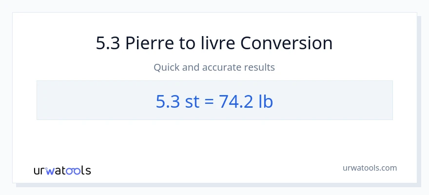 Conversion 5.3 Pierres vers Lbs