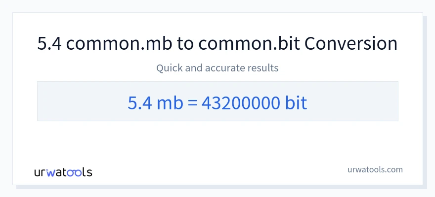 5.4 Megabytes에서 Bits으로의 변환