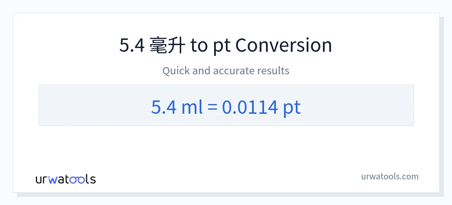 5.4 毫升 到 Pints 轉換