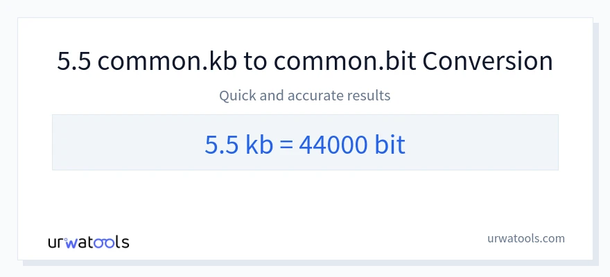 5.5 Kilobytes 到 Bits 轉換