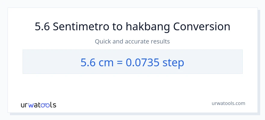 5.6 Mga Sentimetro patungong mga hakbang na conversion