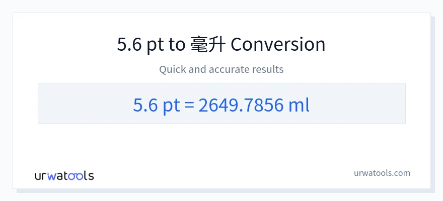 5.6 Pints 到 毫升 轉換