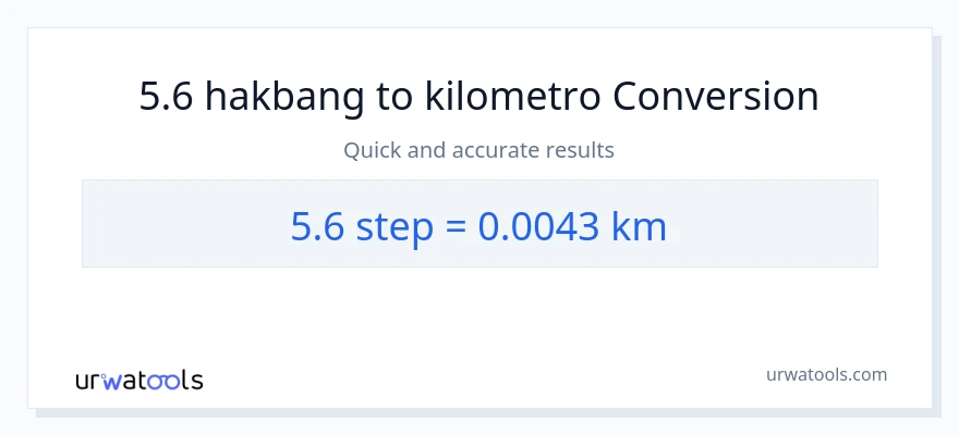 5.6 mga hakbang patungong Kilometro na conversion