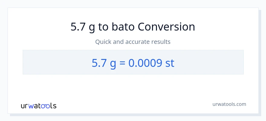 5.7 Gramo patungong Mga bato na conversion