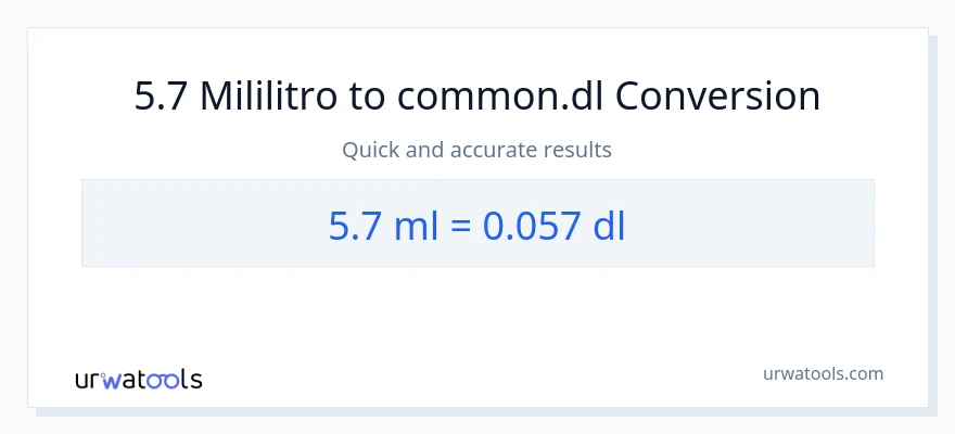 5.7 mga mililitro patungong Dls na conversion