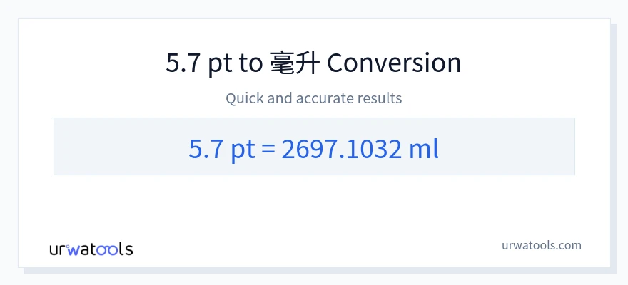 5.7 Pints 到 毫升 轉換