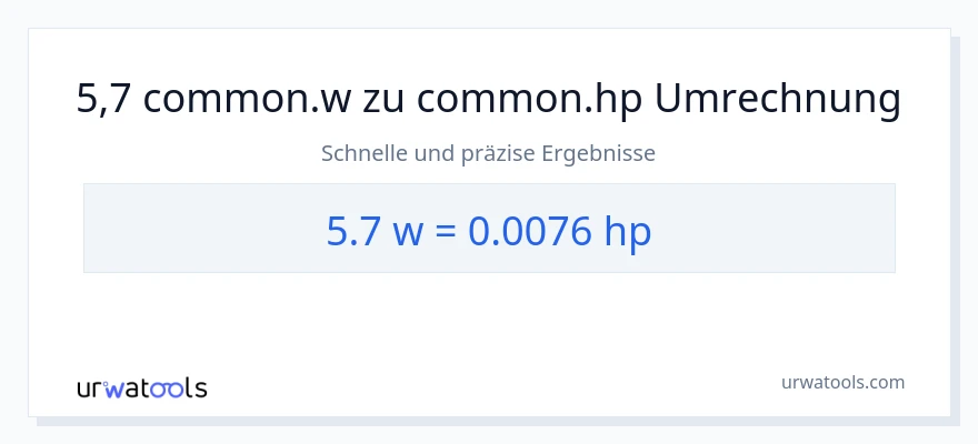 5.7 Watt zu PS Umwandlung