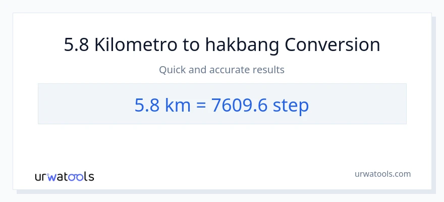 5.8 Kilometro patungong mga hakbang na conversion