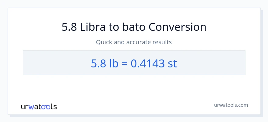 5.8 Lbs patungong Mga bato na conversion