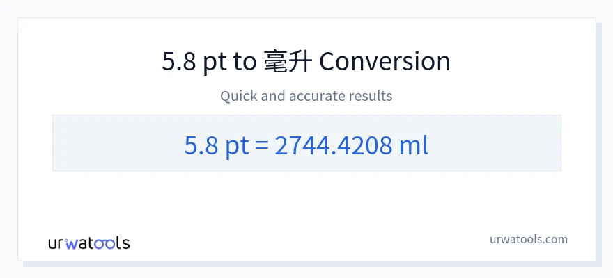 5.8 Pints 到 毫升 轉換
