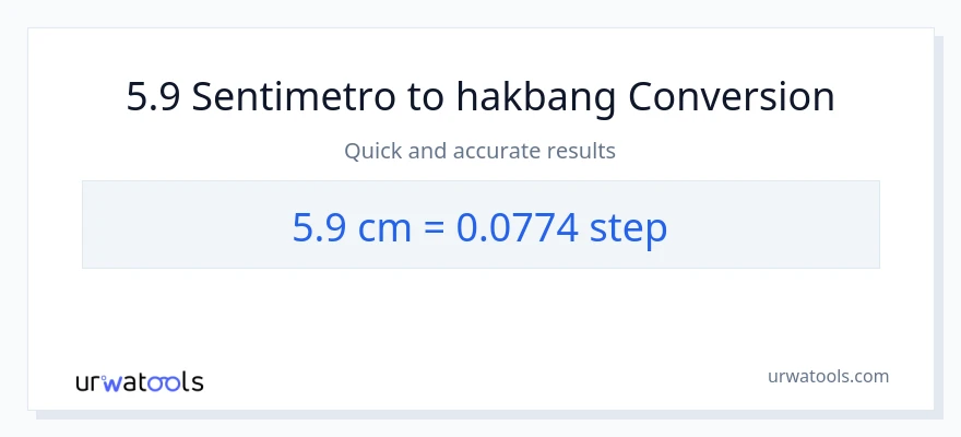 5.9 Mga Sentimetro patungong mga hakbang na conversion