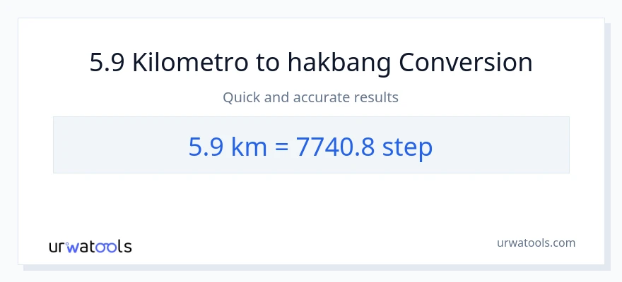 5.9 Kilometro patungong mga hakbang na conversion