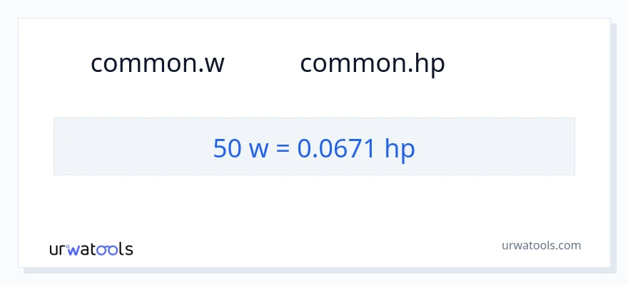 50 ওয়াট থেকে অশ্বশক্তি রূপান্তর