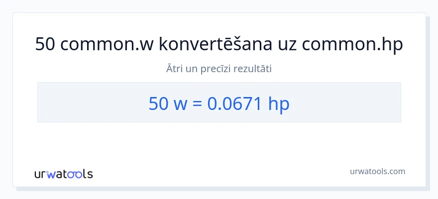 50 vati uz zirgspēki konversiju