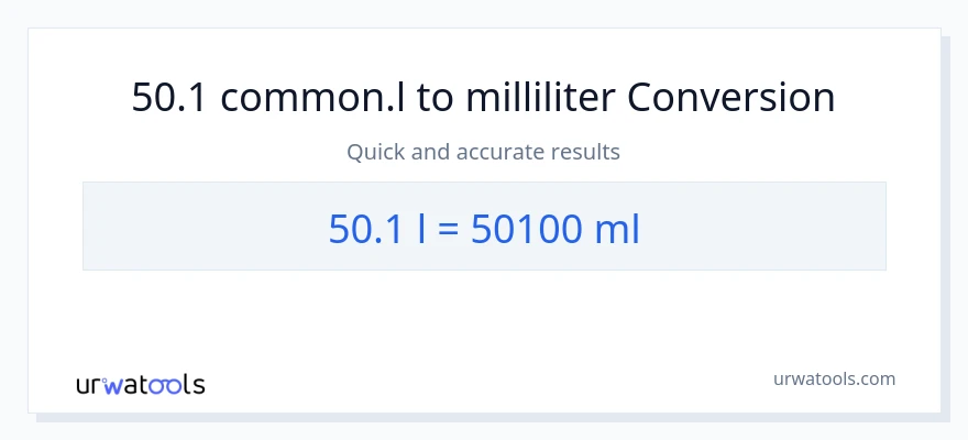 50.1 Liters til milliliter konvertering