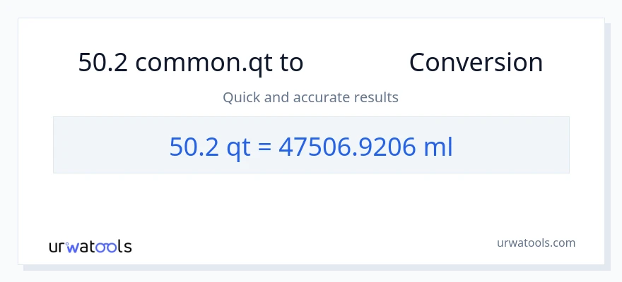 การแปลง 50.2 Quarts เป็น มิลลิลิตร