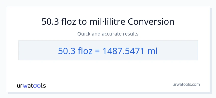 Conversió de 50.3 unces fluides a mil·lilitres