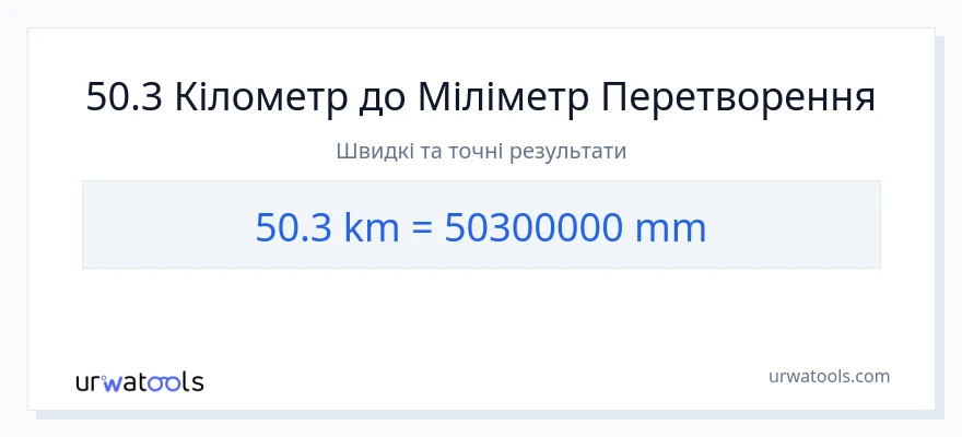 Конверсія з кілометри у міліметри: 50.3