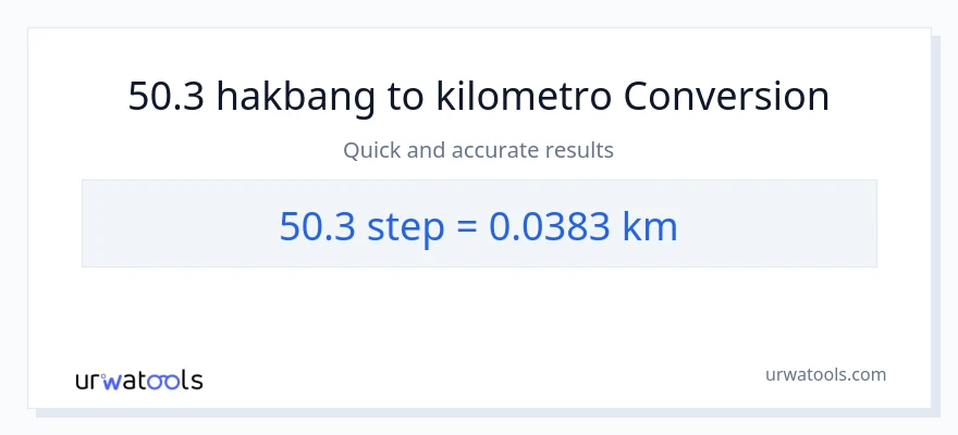 50.3 mga hakbang patungong Kilometro na conversion