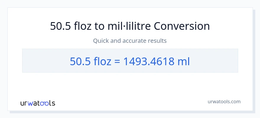 Conversió de 50.5 unces fluides a mil·lilitres