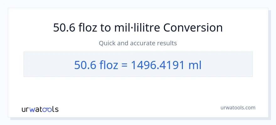 Conversió de 50.6 unces fluides a mil·lilitres
