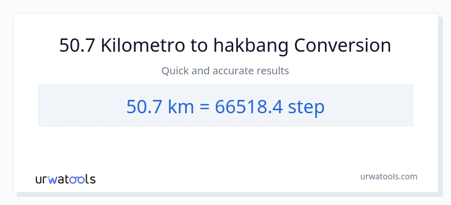 50.7 Kilometro patungong mga hakbang na conversion