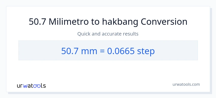 50.7 milimetro patungong mga hakbang na conversion