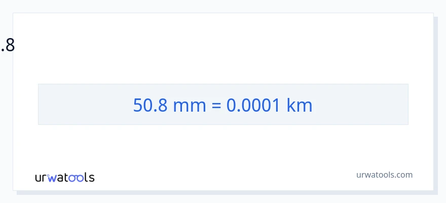 50.8 மில்லிமீட்டர்கள் இலிருந்து கிலோமீட்டர்கள் வரை மாற்றம்