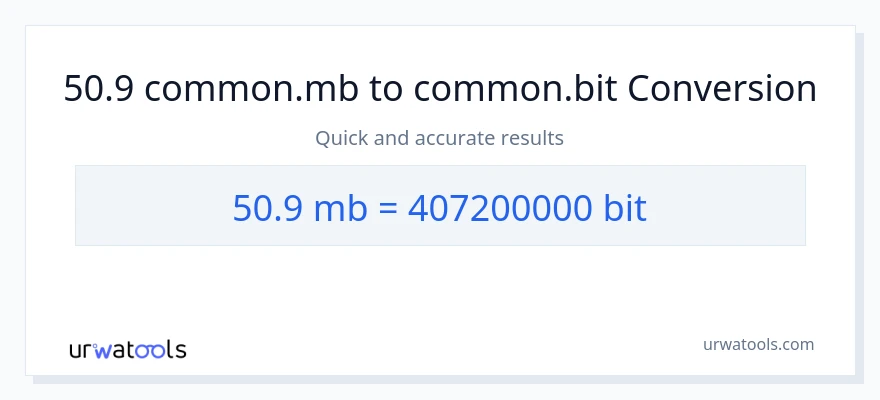 50.9 Megabytes til Bits konvertering