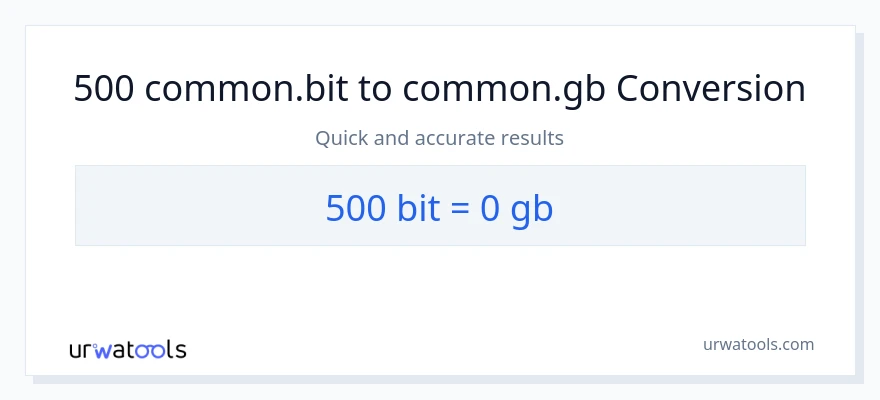 500 Bits patungong Gigabytes na conversion
