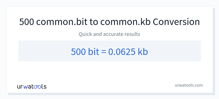 500 Bits 到 Kilobytes 轉換
