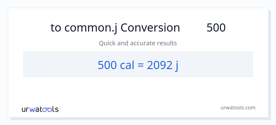تبدیل 500 کالری به ژول