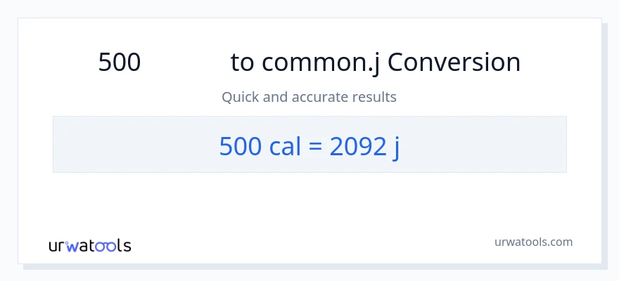 500 കലോറികൾ ൽ നിന്ന് ജൂൾസ് ലേക്ക് പരിവർത്തനം